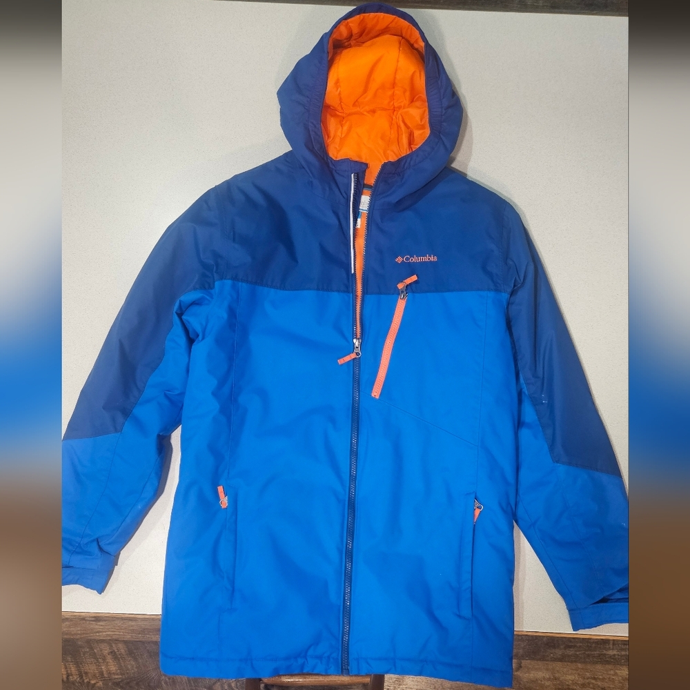 Columbia Blue and Orange Hooded  Jacket